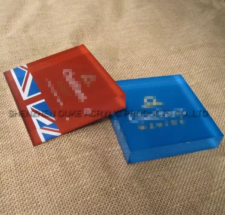 Acrylic Fabrication Manufacturer Plastic Acrylic Block With Logo