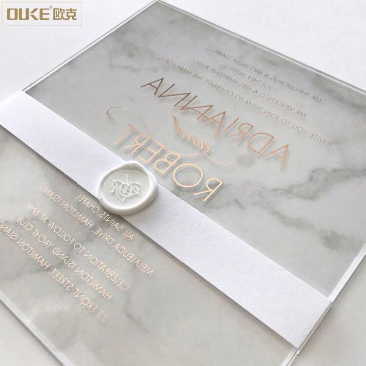 Custom Handmade Clear Acrylic Wedding Invitation
