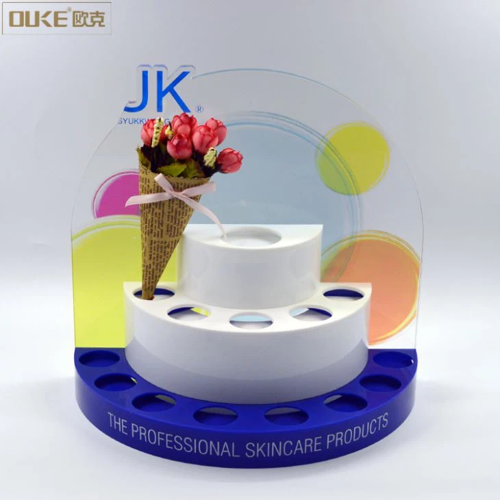 Luxury Round Acrylic Skin Care Display Stand
