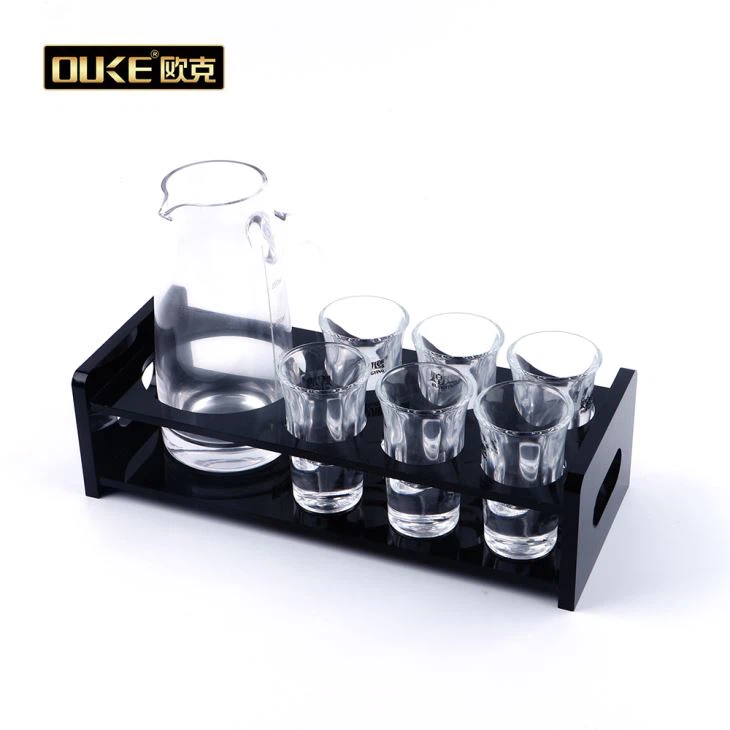 6 Round Holes Shot Glass With Acrylic Holder
